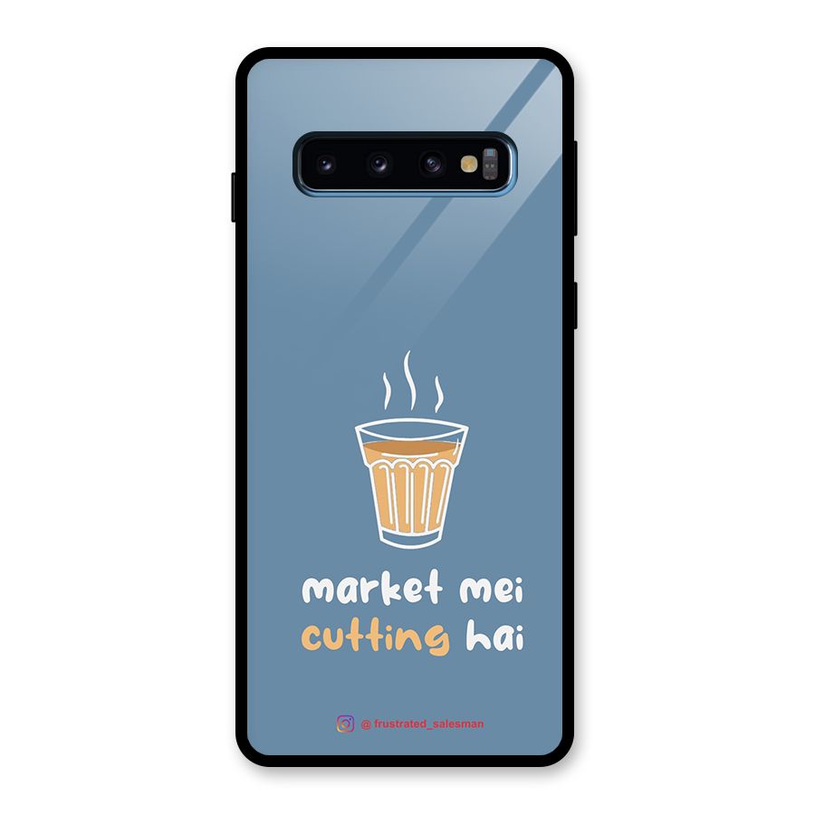 Market Mei Cutting Hai SteelBlue Glass Back Case for Galaxy S10