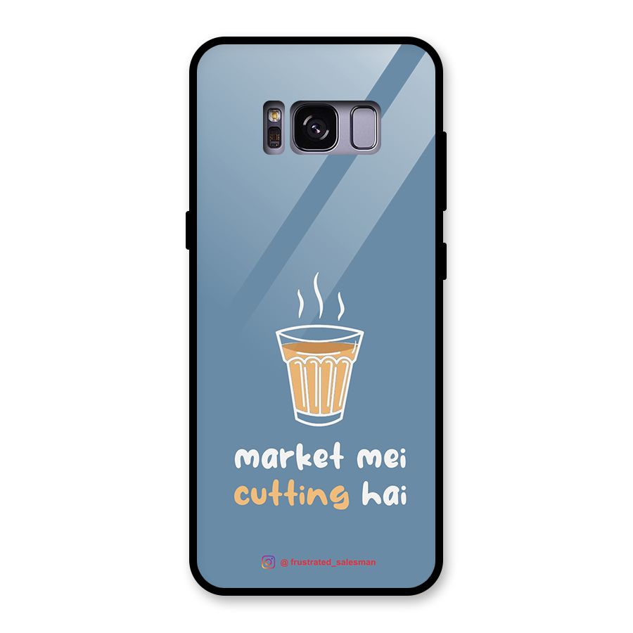 Market Mei Cutting Hai SteelBlue Glass Back Case for Galaxy S8