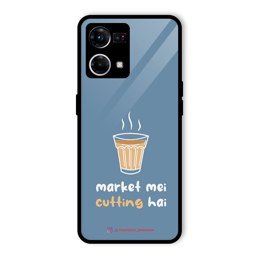 Market Mei Cutting Hai SteelBlue Glass Back Case for Oppo F21 Pro 4G