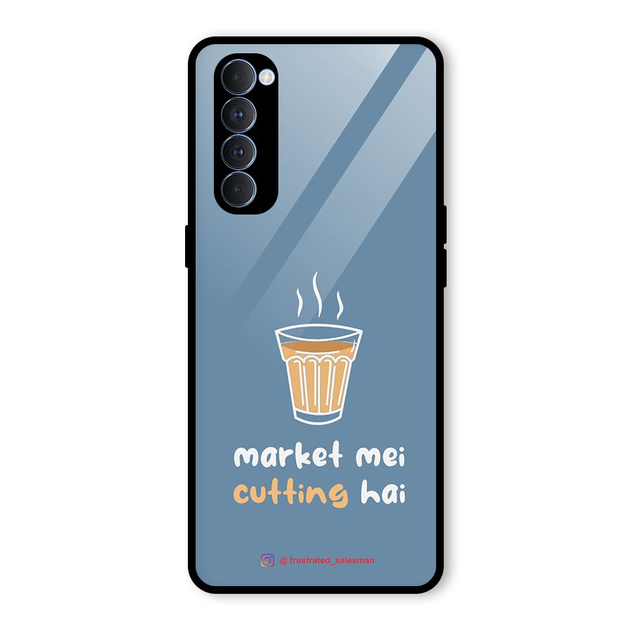 Market Mei Cutting Hai SteelBlue Glass Back Case for Oppo Reno4 Pro
