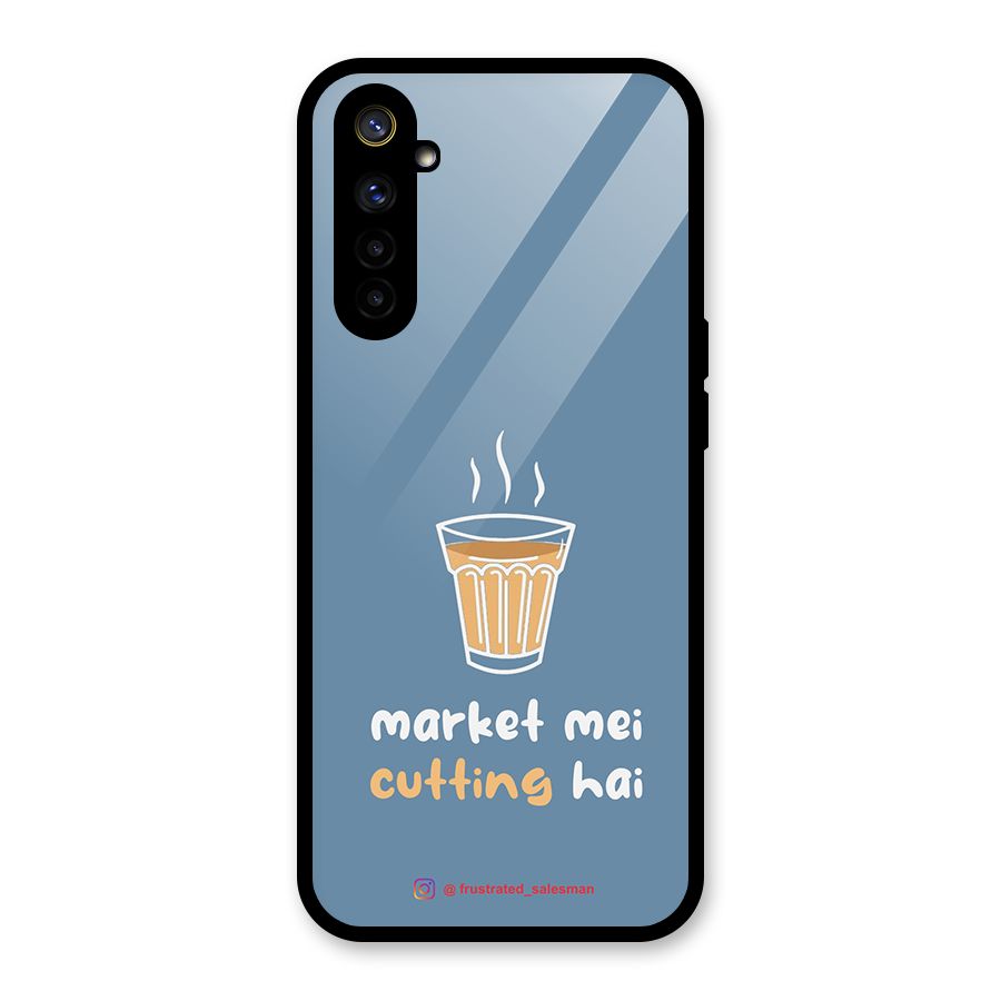 Market Mei Cutting Hai SteelBlue Glass Back Case for Realme 6i