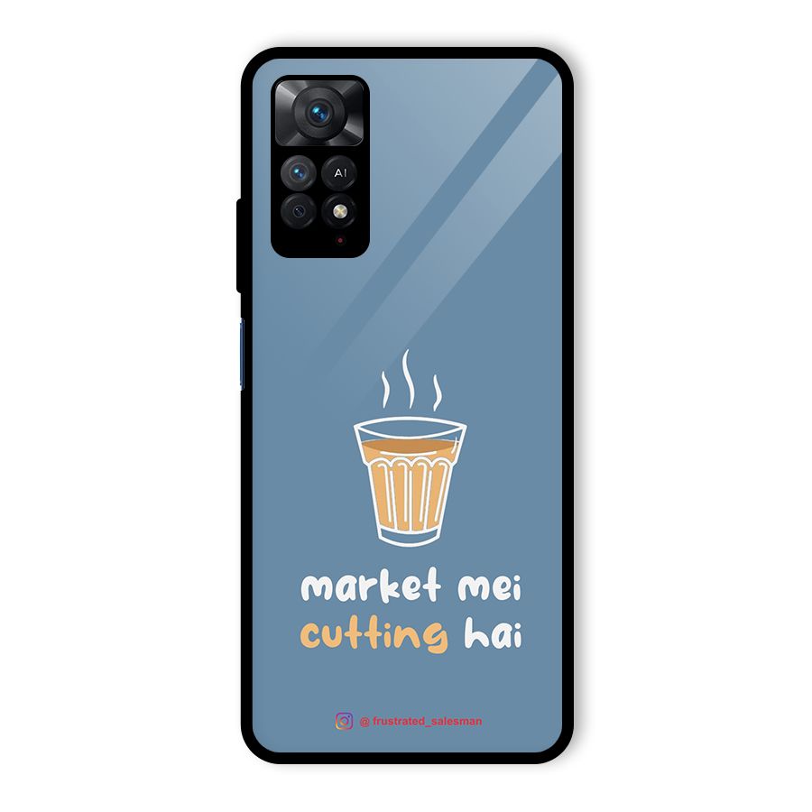 Market Mei Cutting Hai SteelBlue Glass Back Case for Redmi Note 11 Pro