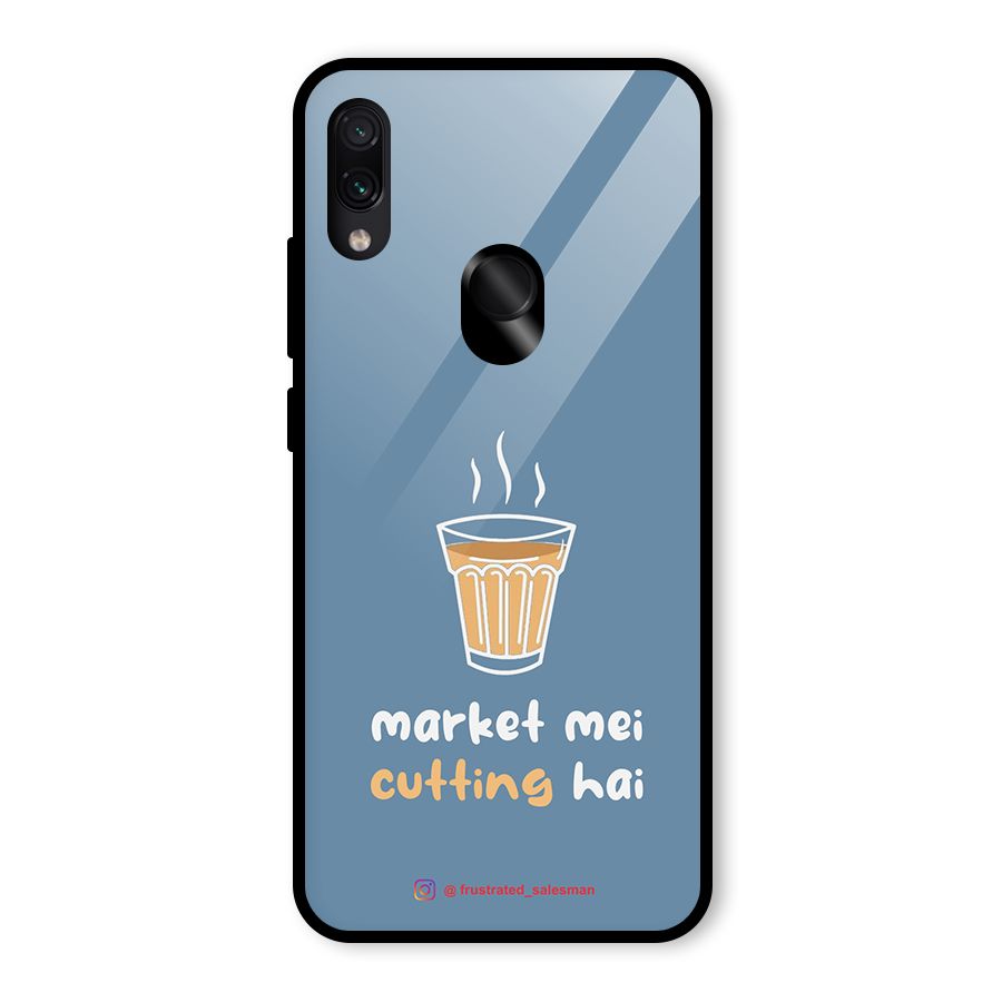 Market Mei Cutting Hai SteelBlue Glass Back Case for Redmi Note 7