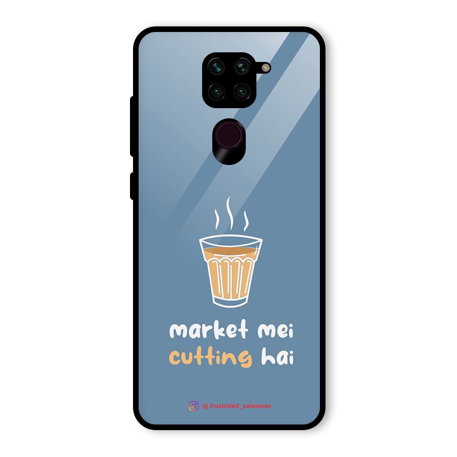 Market Mei Cutting Hai SteelBlue Glass Back Case for Redmi Note 9