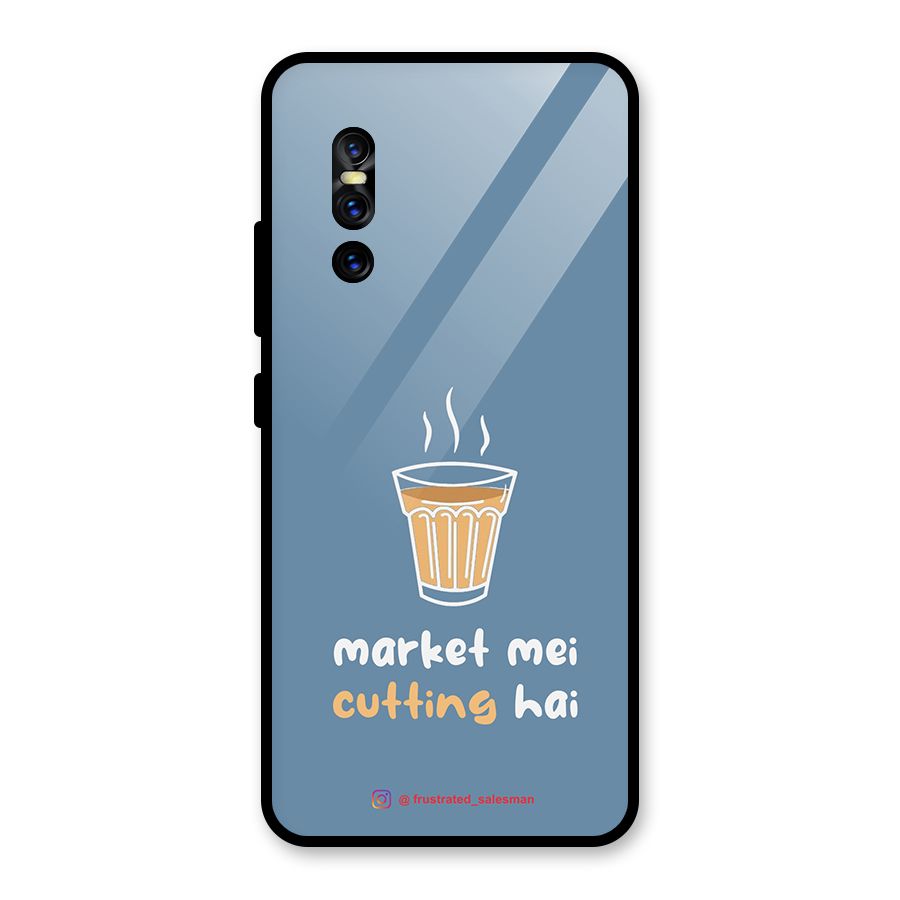 Market Mei Cutting Hai SteelBlue Glass Back Case for Vivo V15 Pro