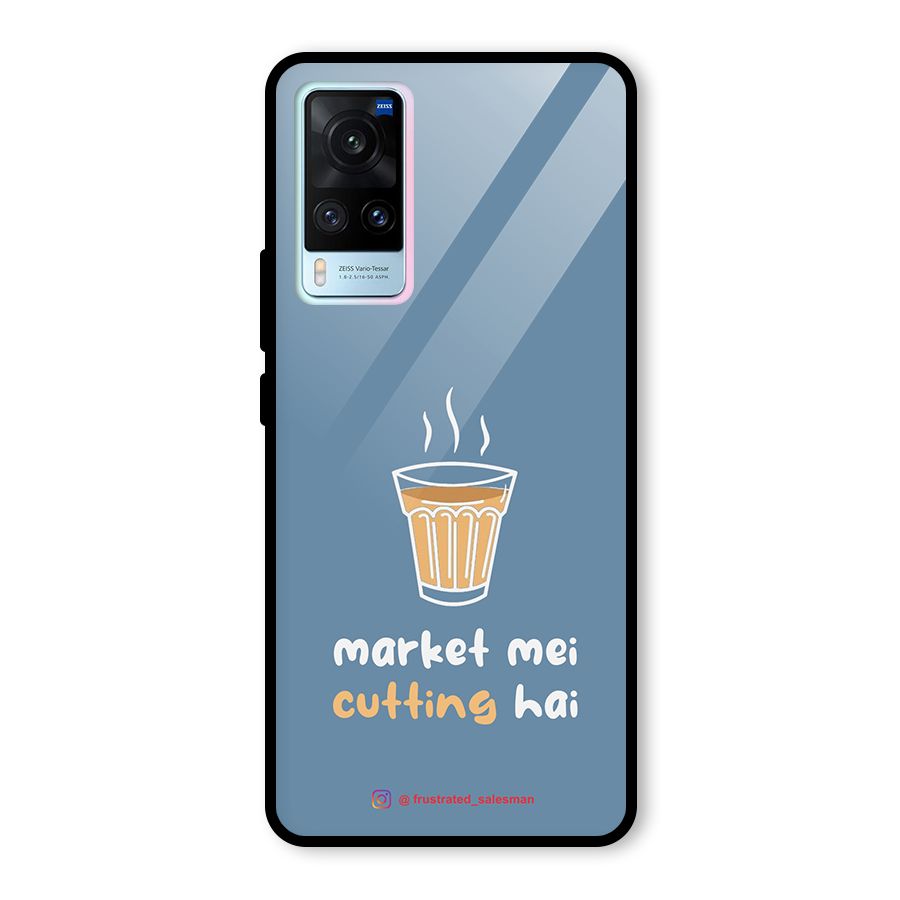 Market Mei Cutting Hai SteelBlue Glass Back Case for Vivo X60