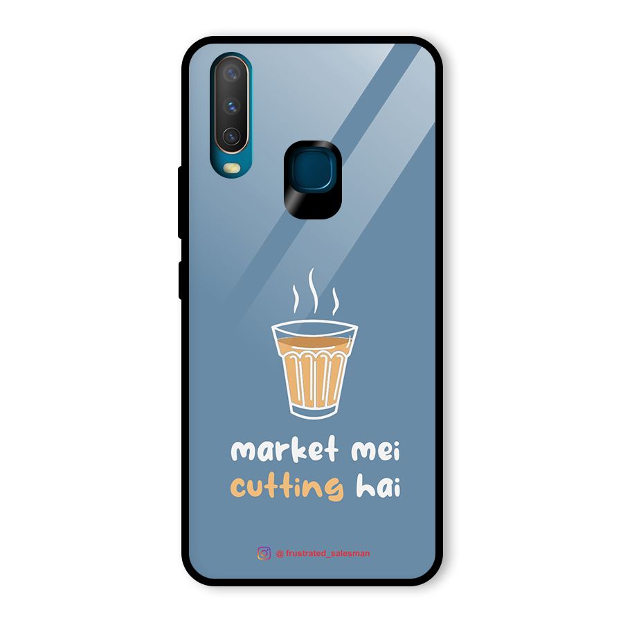 Market Mei Cutting Hai SteelBlue Glass Back Case for Vivo Y15