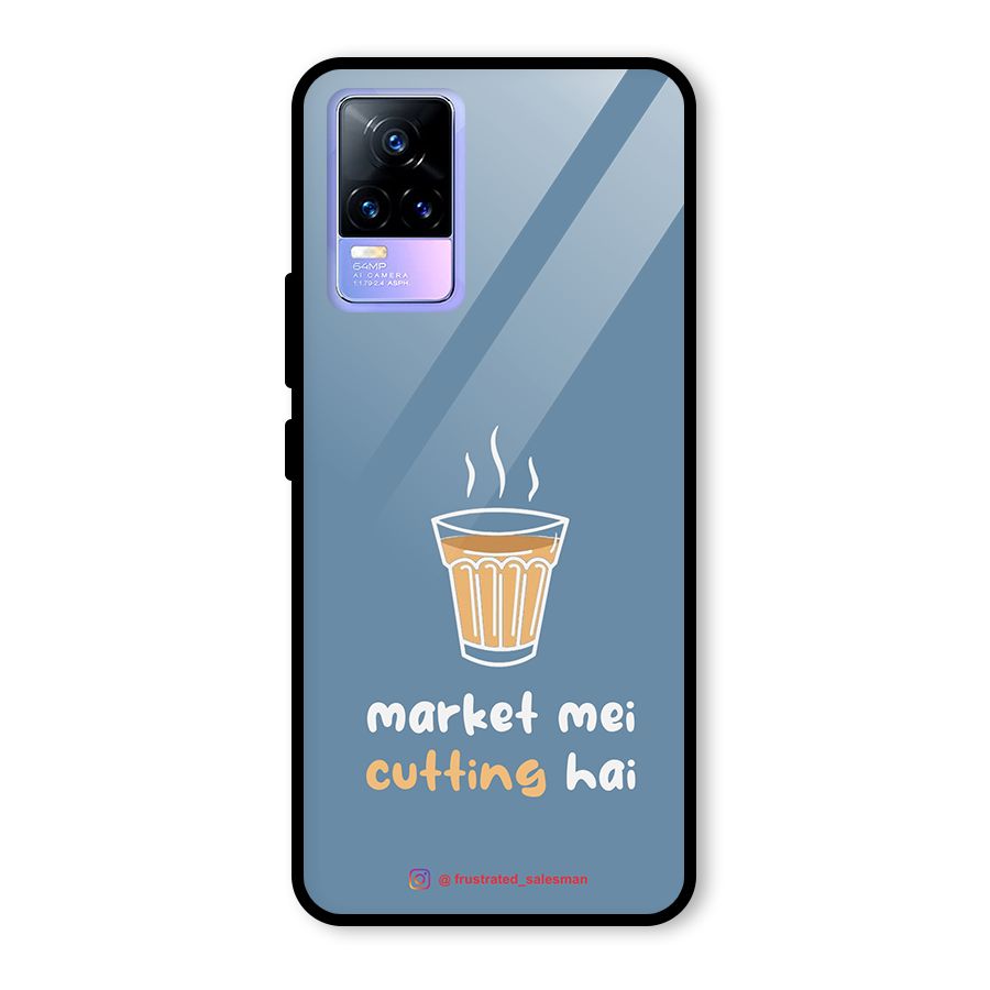 Market Mei Cutting Hai SteelBlue Glass Back Case for Vivo Y73