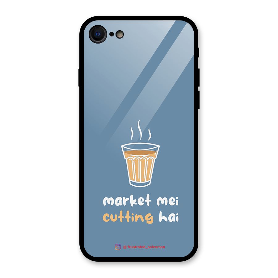 Market Mei Cutting Hai SteelBlue Glass Back Case for iPhone 7