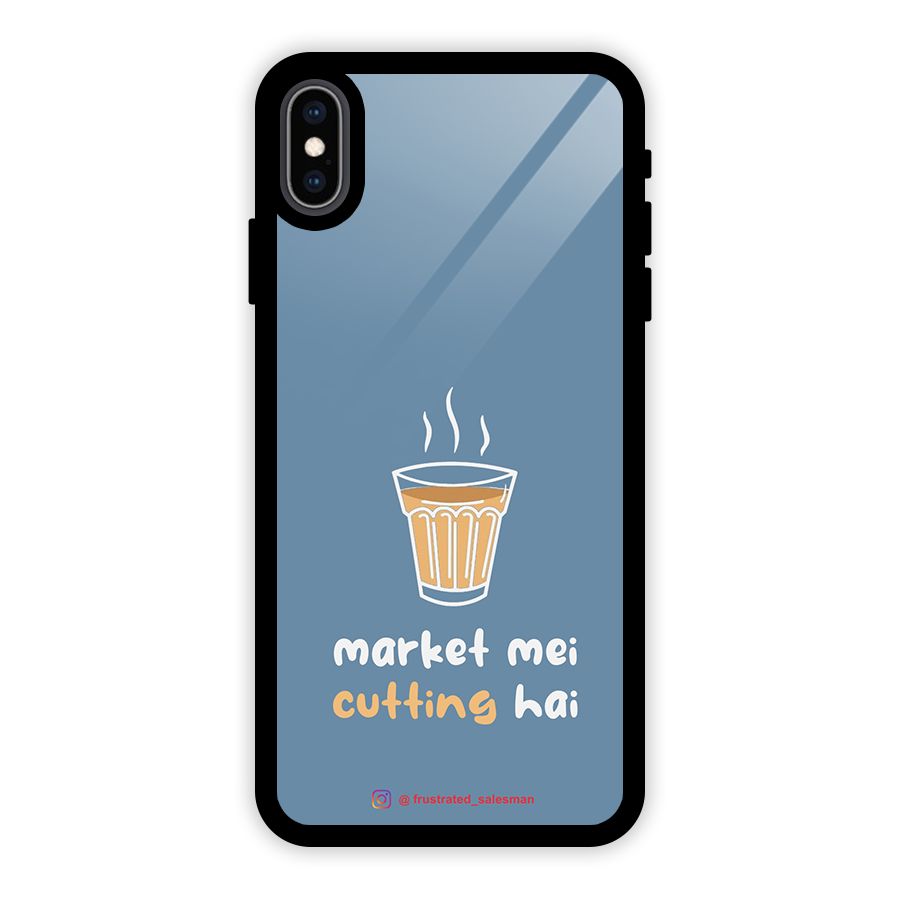 Market Mei Cutting Hai SteelBlue Glass Back Case for iPhone XS Max