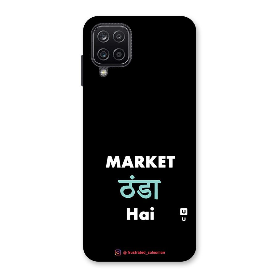 Market Thanda Hai Black Glass Back Case for Galaxy A12