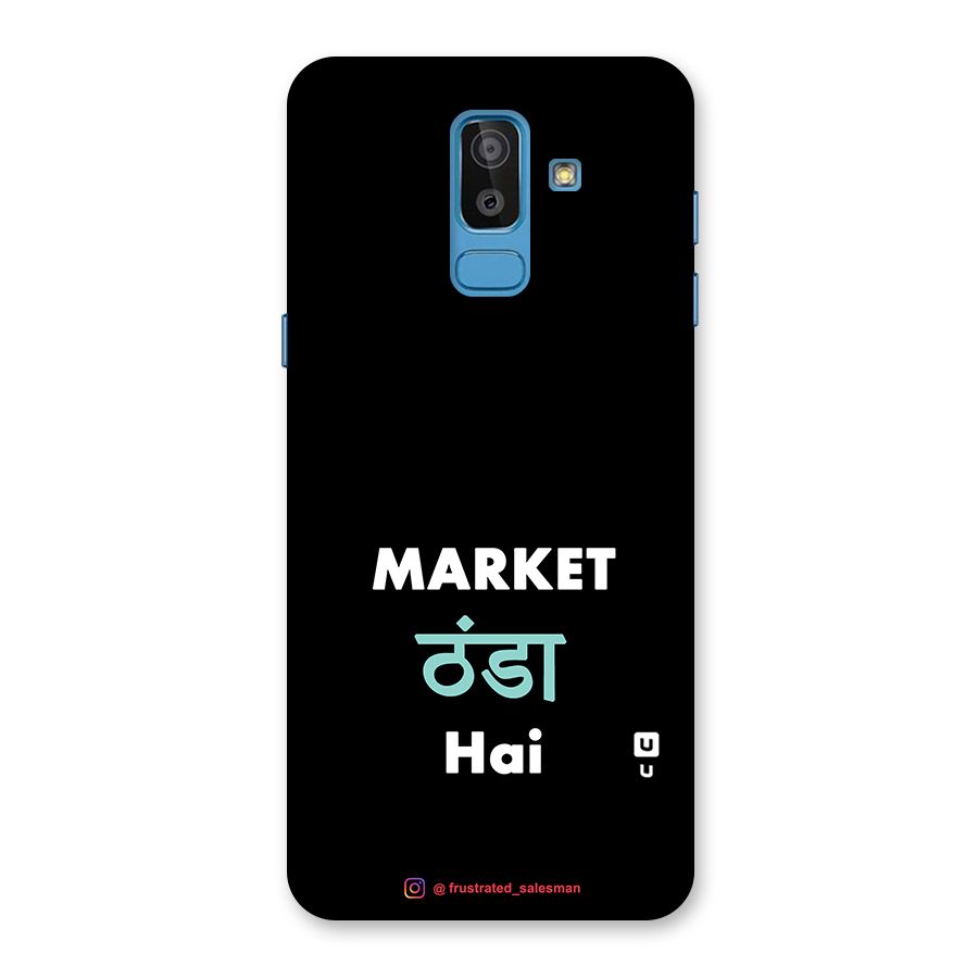 Market Thanda Hai Black Glass Back Case for Galaxy J8