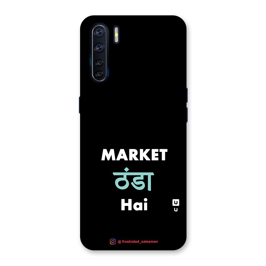 Market Thanda Hai Black Glass Back Case for Oppo F15