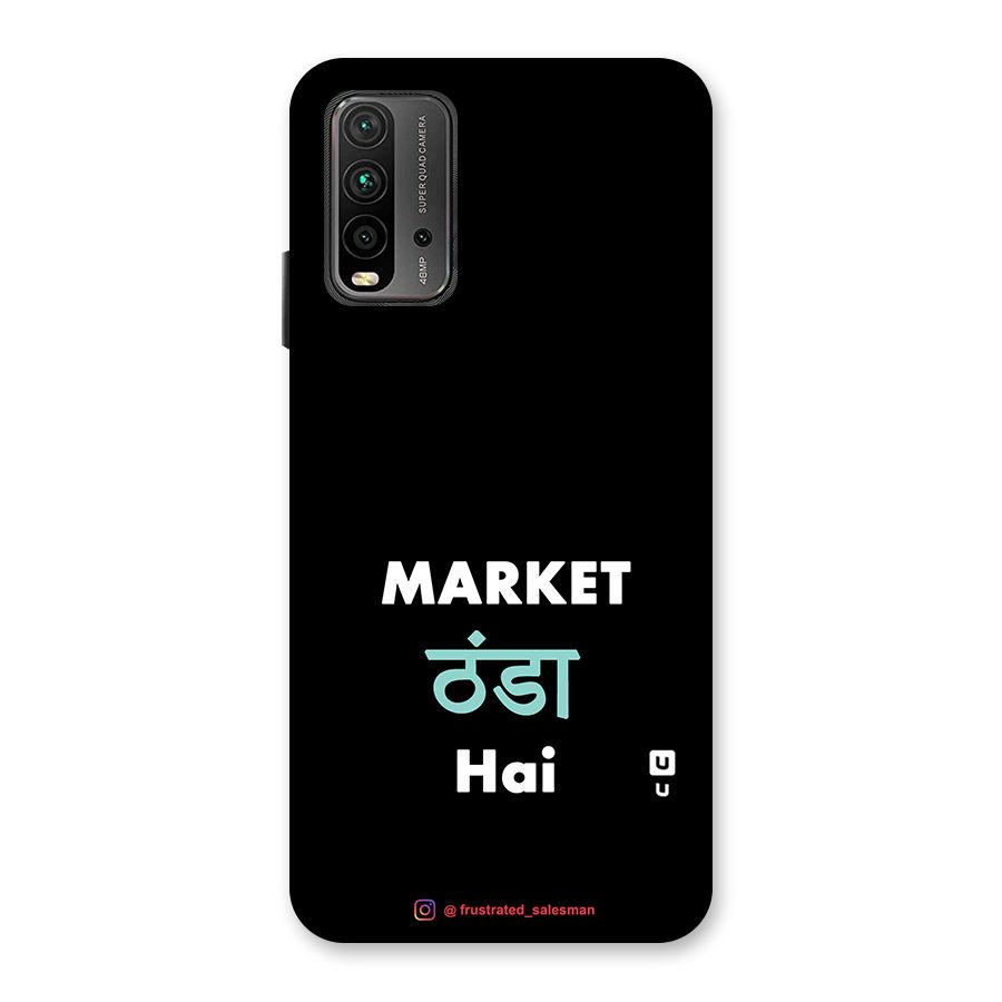 Market Thanda Hai Black Glass Back Case for Redmi 9 Power
