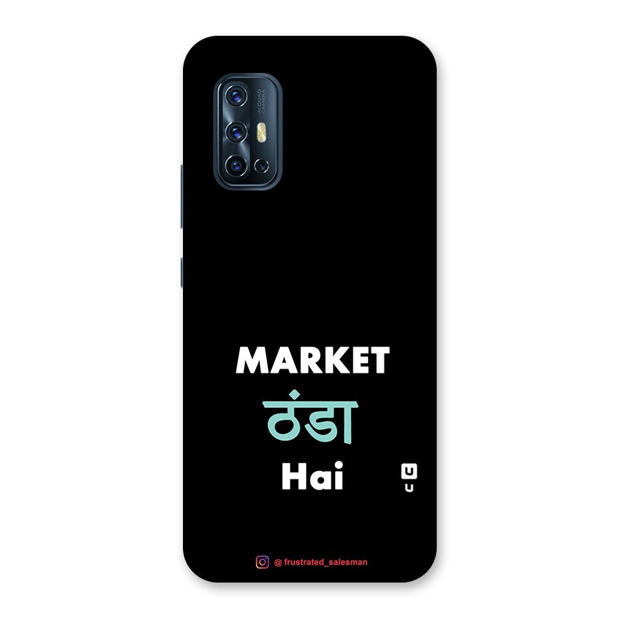Market Thanda Hai Black Glass Back Case for Vivo V17