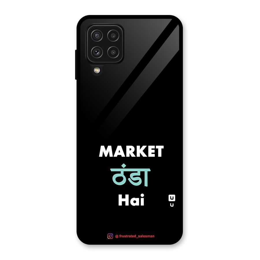 Market Thanda Hai Black Glass Back Case for Galaxy A22 4G