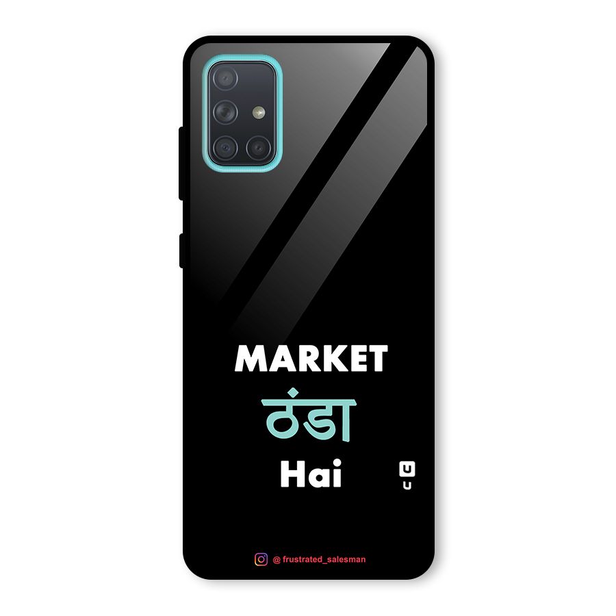 Market Thanda Hai Black Glass Back Case for Galaxy A71