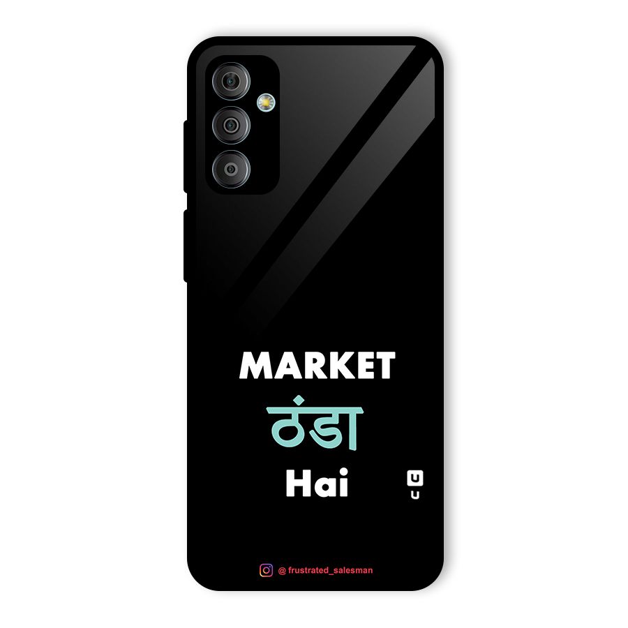 Market Thanda Hai Black Glass Back Case for Galaxy F23