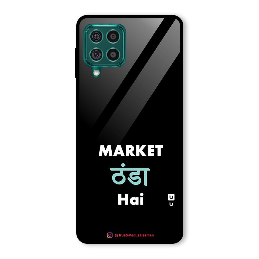 Market Thanda Hai Black Glass Back Case for Galaxy F62