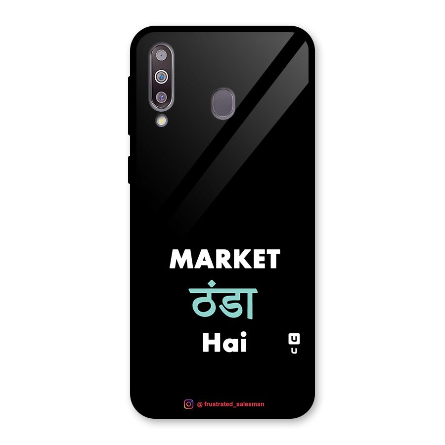 Market Thanda Hai Black Glass Back Case for Galaxy M30
