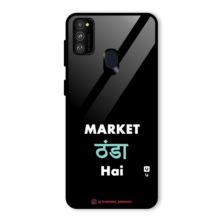 Market Thanda Hai Black Glass Back Case for Galaxy M30s