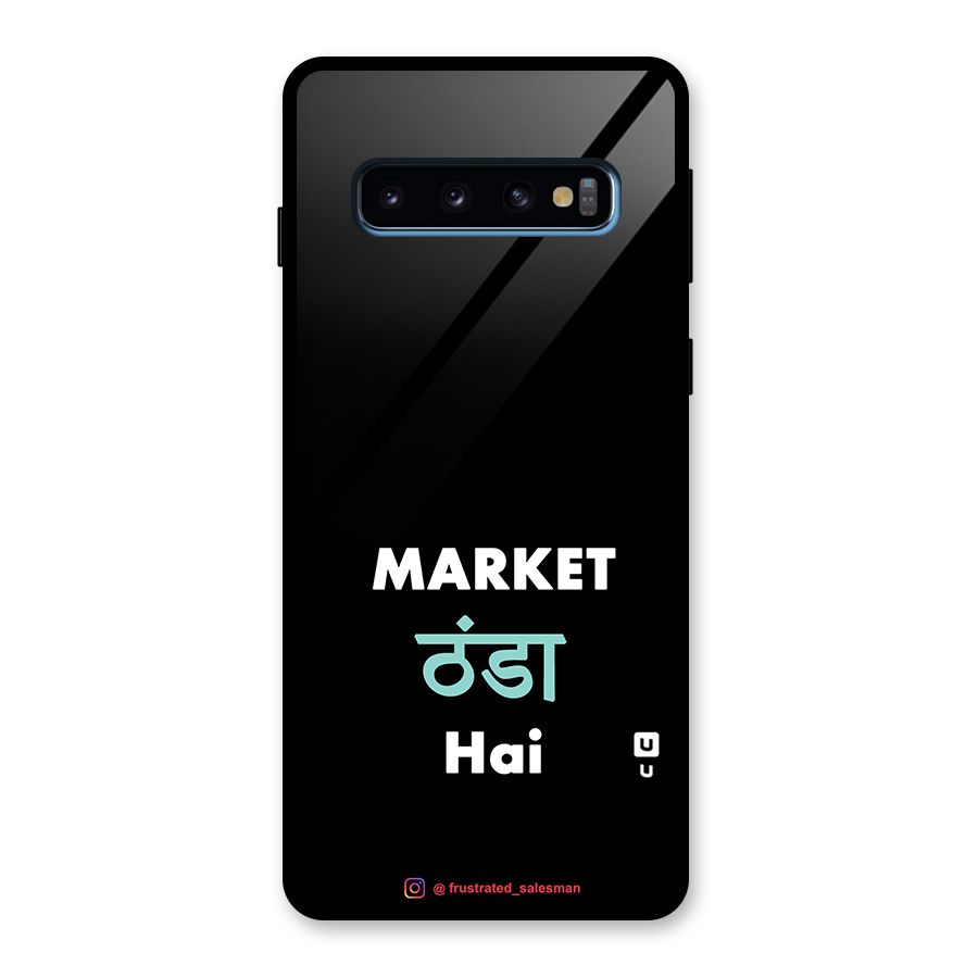 Market Thanda Hai Black Glass Back Case for Galaxy S10