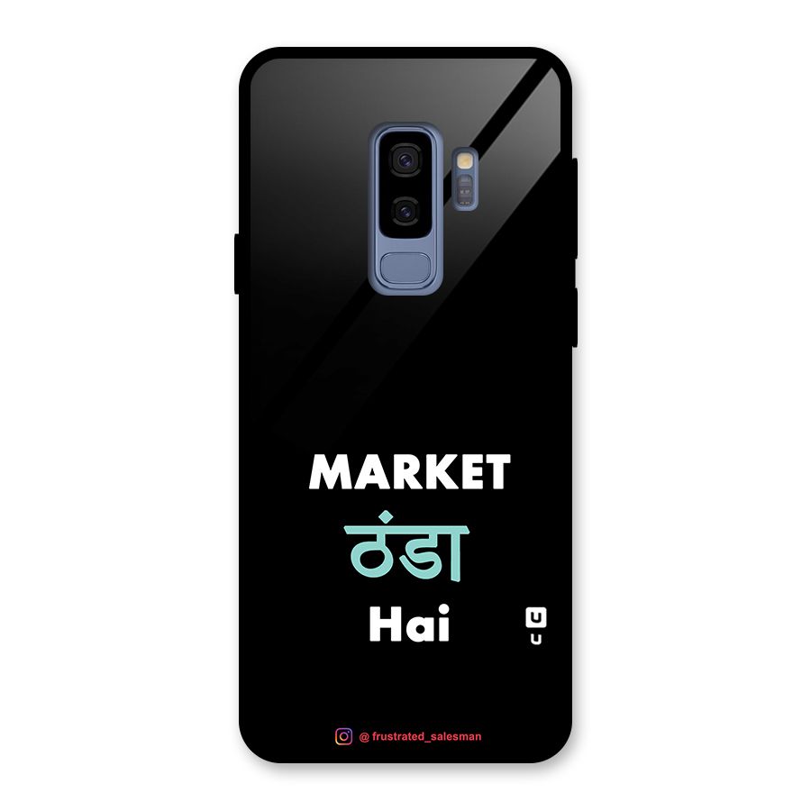 Market Thanda Hai Black Glass Back Case for Galaxy S9 Plus