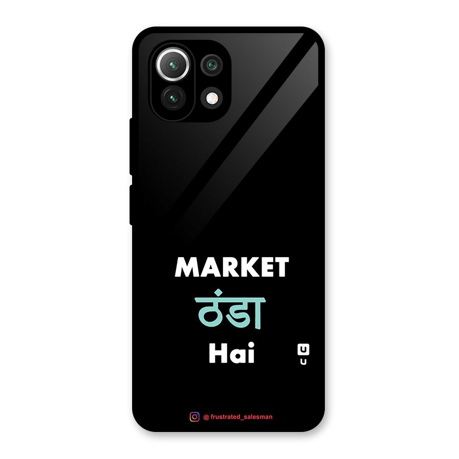 Market Thanda Hai Black Glass Back Case for Mi 11 Lite NE 5G