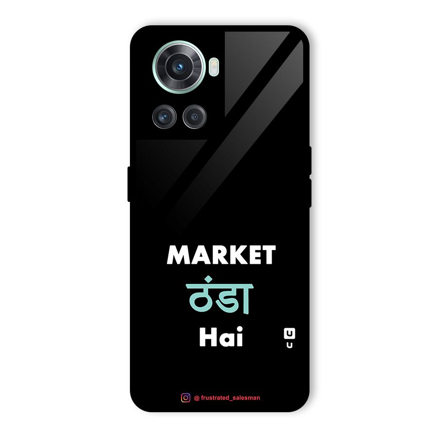 Market Thanda Hai Black Glass Back Case for OnePlus 10R