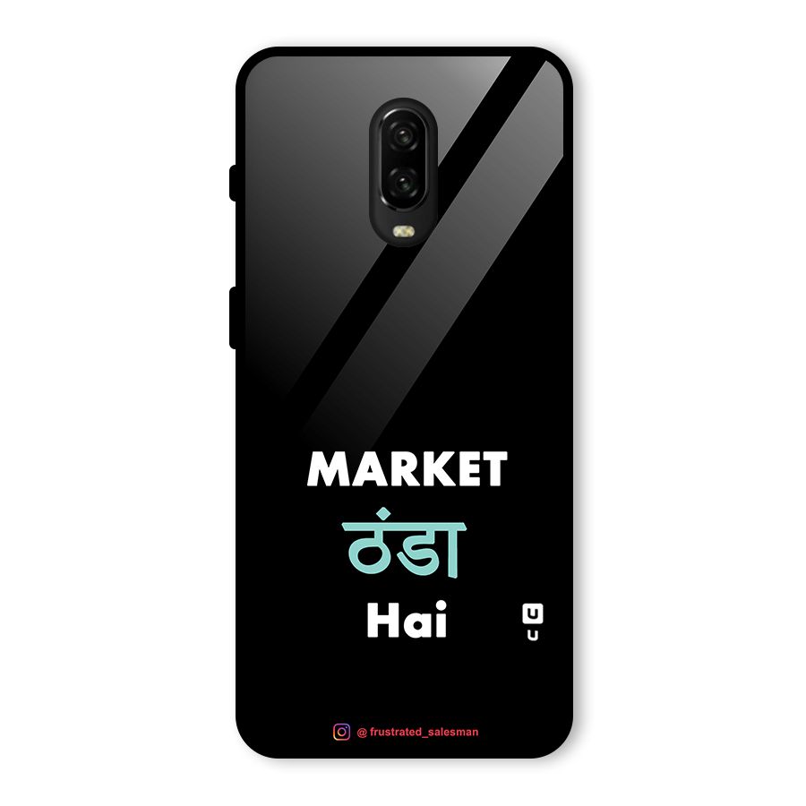 Market Thanda Hai Black Glass Back Case for OnePlus 6T
