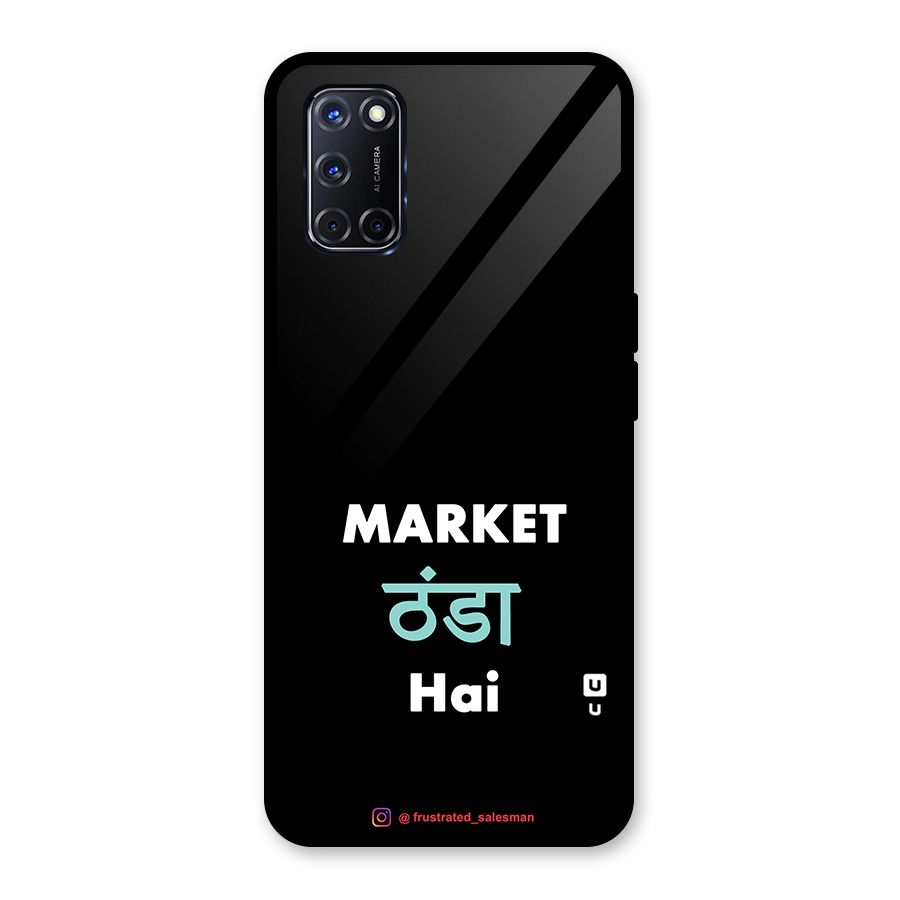 Market Thanda Hai Black Glass Back Case for Oppo A52