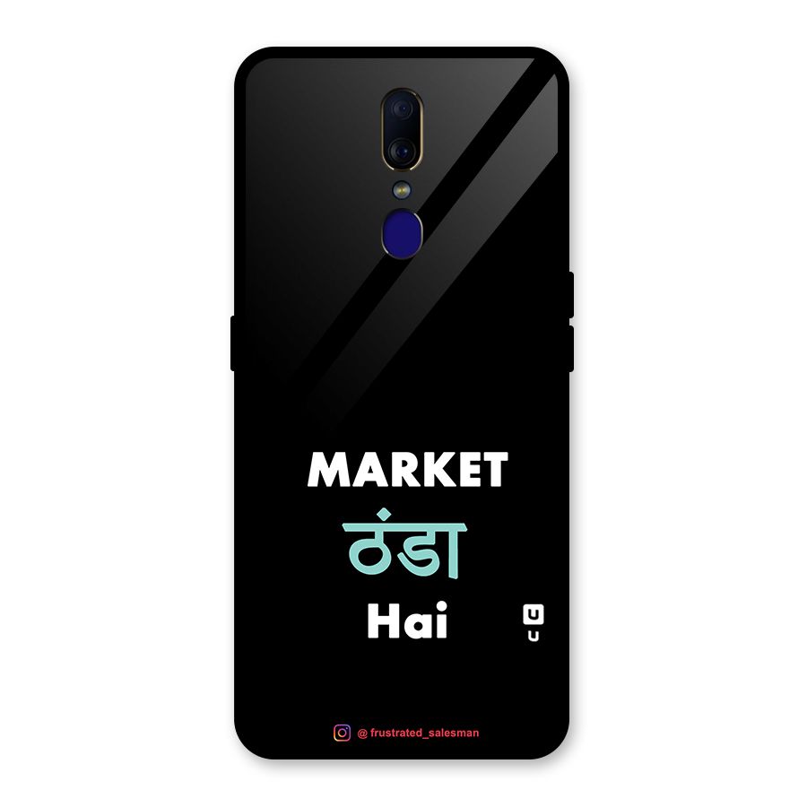 Market Thanda Hai Black Glass Back Case for Oppo F11