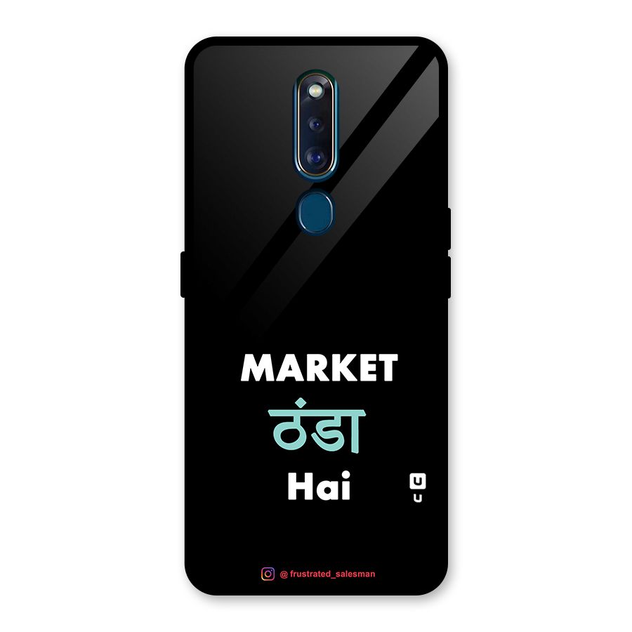 Market Thanda Hai Black Glass Back Case for Oppo F11 Pro