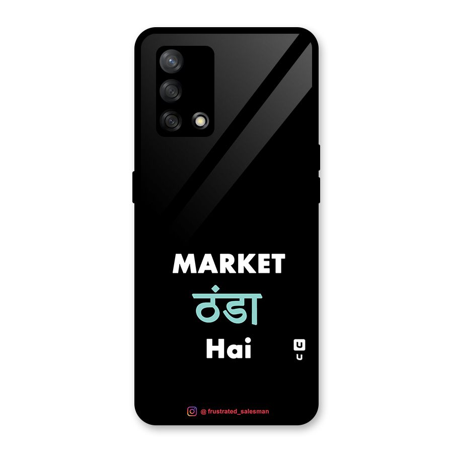 Market Thanda Hai Black Glass Back Case for Oppo F19