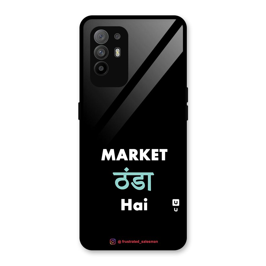 Market Thanda Hai Black Glass Back Case for Oppo F19 Pro Plus 5G