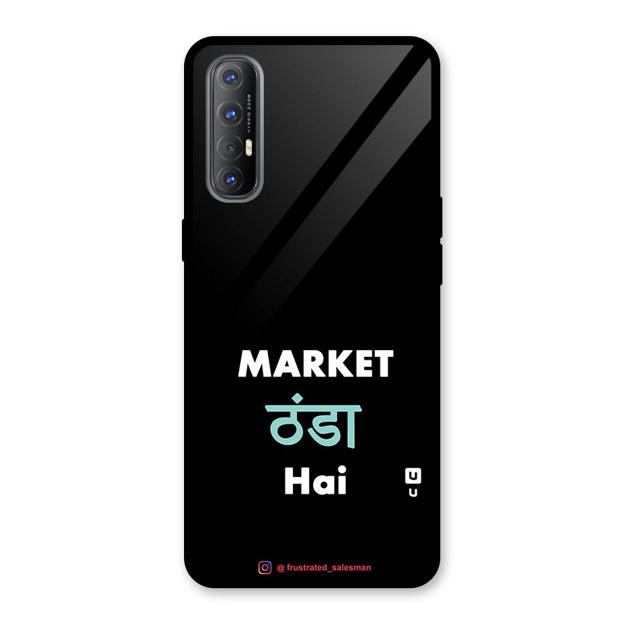 Market Thanda Hai Black Glass Back Case for Oppo Reno3 Pro