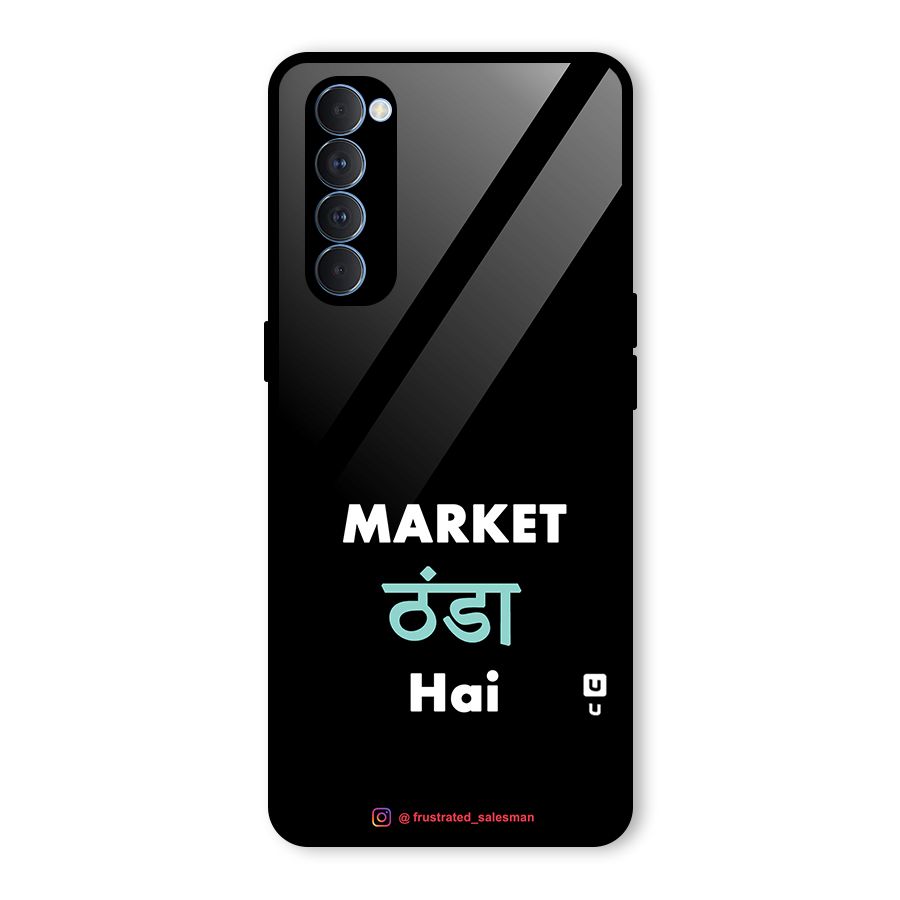 Market Thanda Hai Black Glass Back Case for Oppo Reno4 Pro