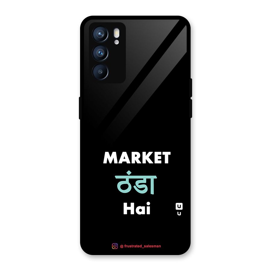 Market Thanda Hai Black Glass Back Case for Oppo Reno6 5G