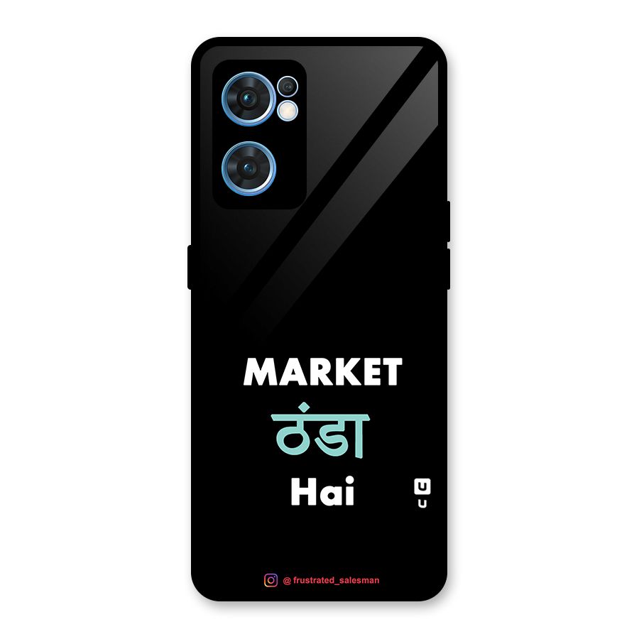 Market Thanda Hai Black Glass Back Case for Oppo Reno7 5G