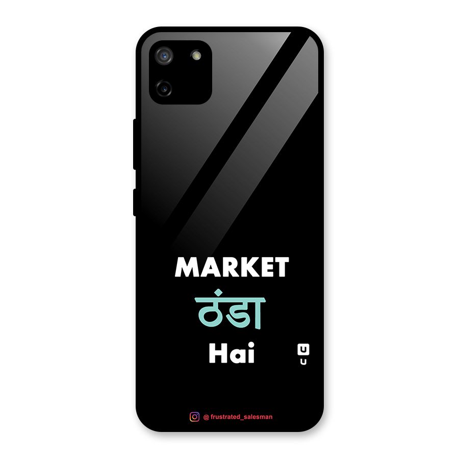 Market Thanda Hai Black Glass Back Case for Realme C11