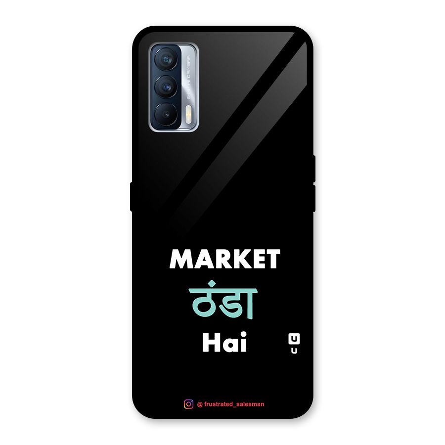 Market Thanda Hai Black Glass Back Case for Realme X7