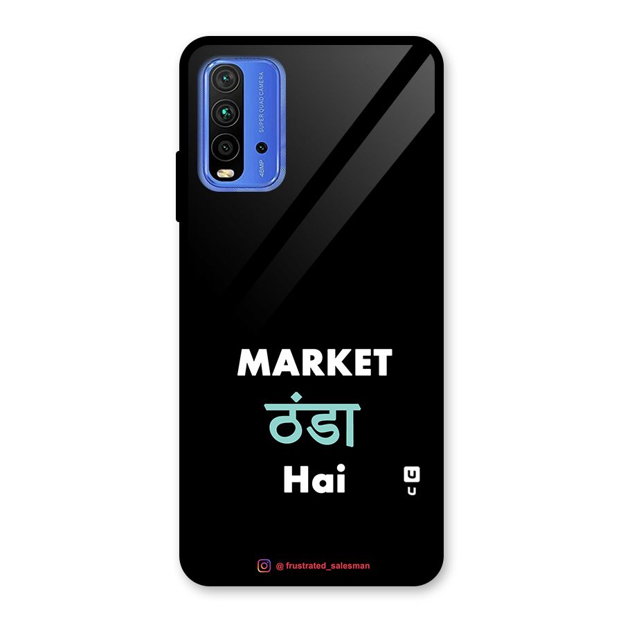 Market Thanda Hai Black Glass Back Case for Redmi 9 Power