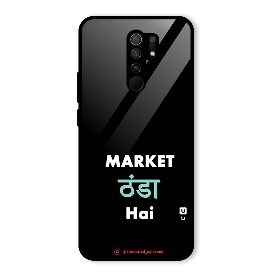 Market Thanda Hai Black Glass Back Case for Redmi 9 Prime