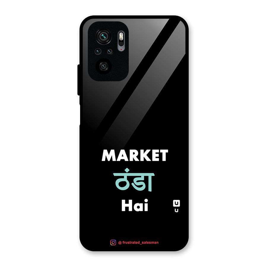 Market Thanda Hai Black Glass Back Case for Redmi Note 10S