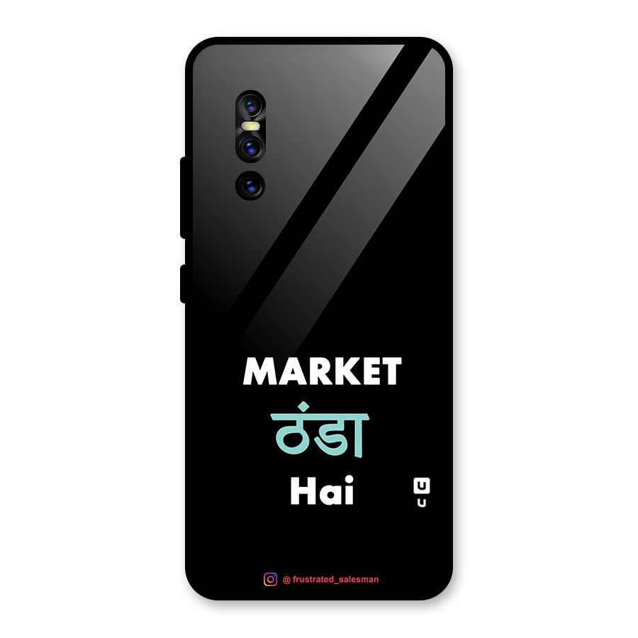 Market Thanda Hai Black Glass Back Case for Vivo V15 Pro