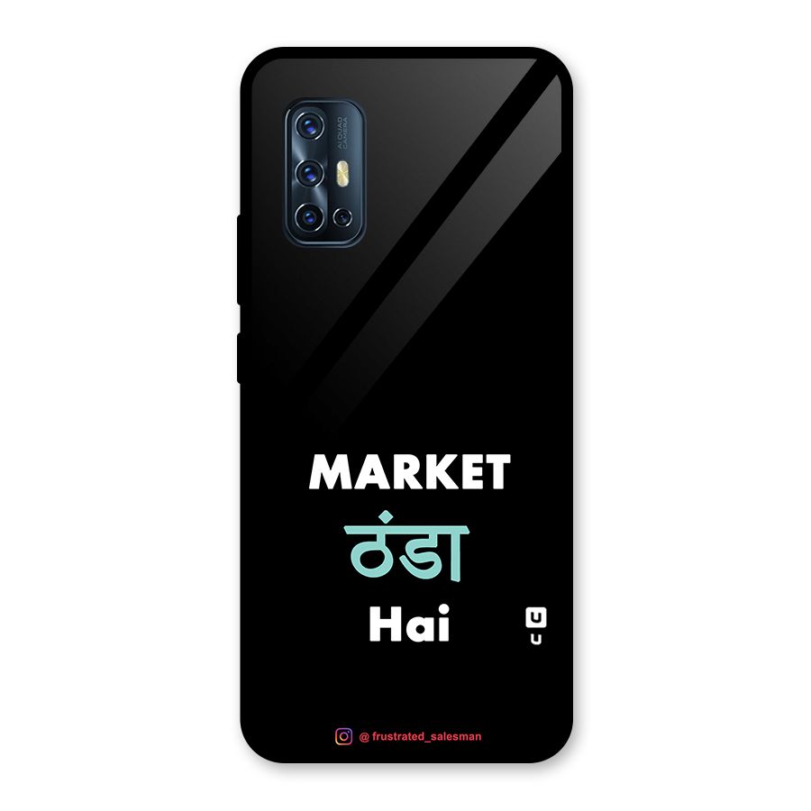 Market Thanda Hai Black Glass Back Case for Vivo V17