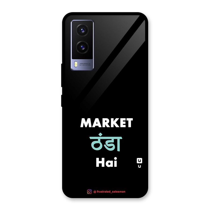Market Thanda Hai Black Glass Back Case for Vivo V21e 5G