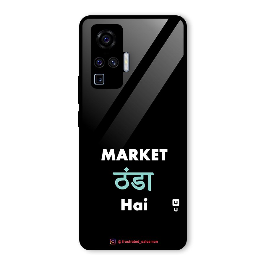 Market Thanda Hai Black Glass Back Case for Vivo X50 Pro