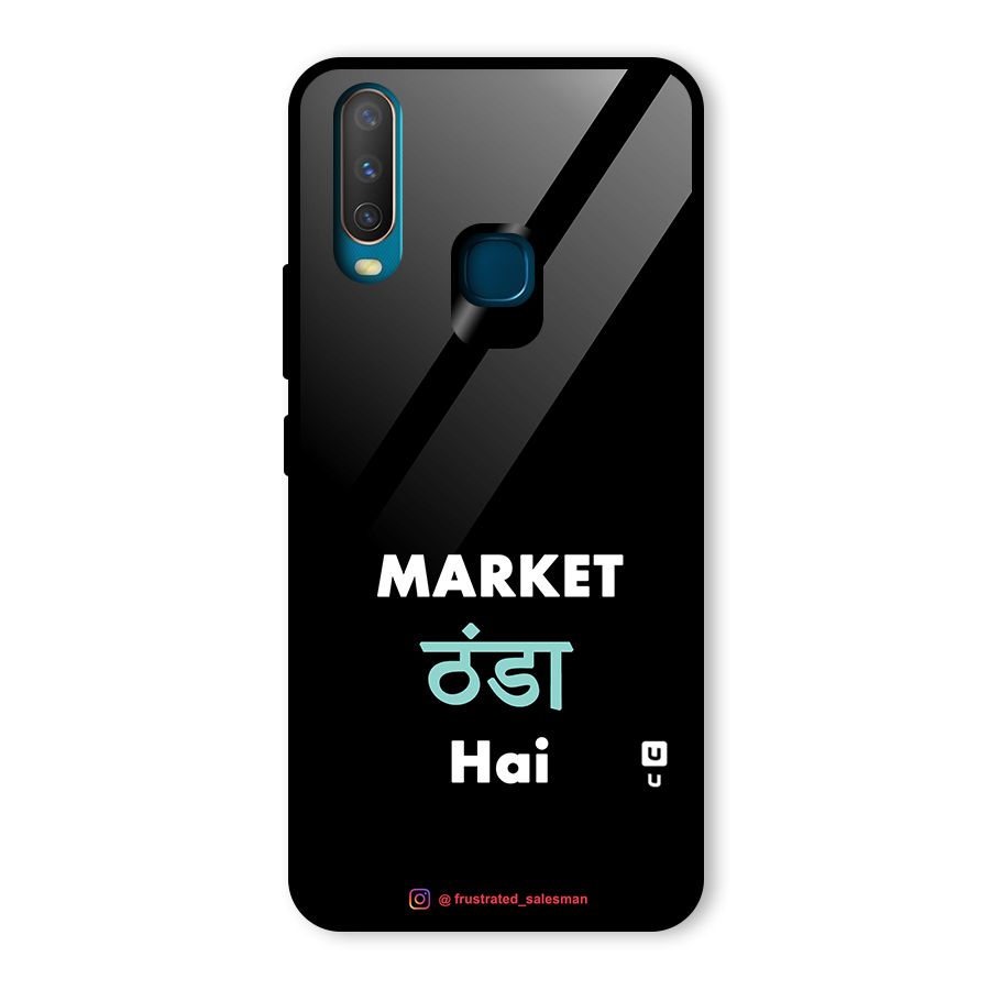 Market Thanda Hai Black Glass Back Case for Vivo Y15