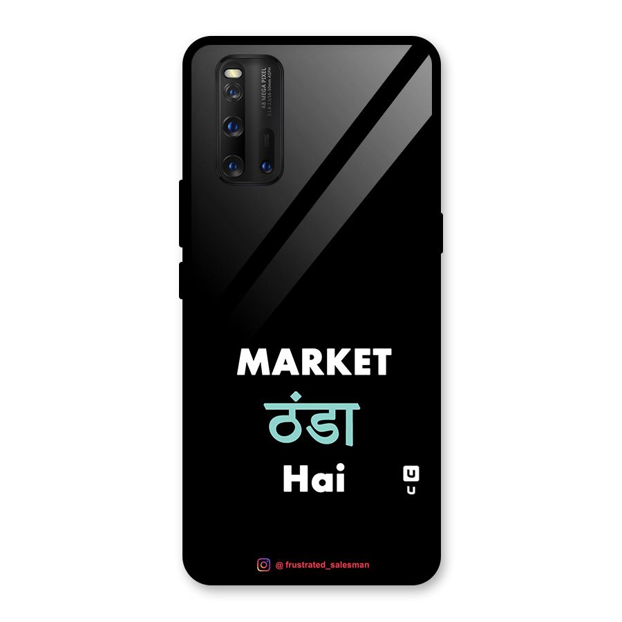 Market Thanda Hai Black Glass Back Case for Vivo iQOO 3